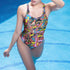 Magic Mushrooms and Frogs One-Piece Swimsuit in red